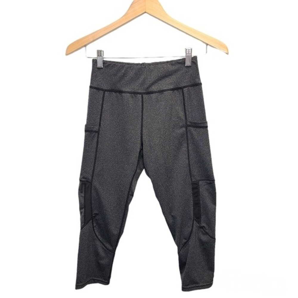 Dark Grey Activewear Mesh Leggings S/M